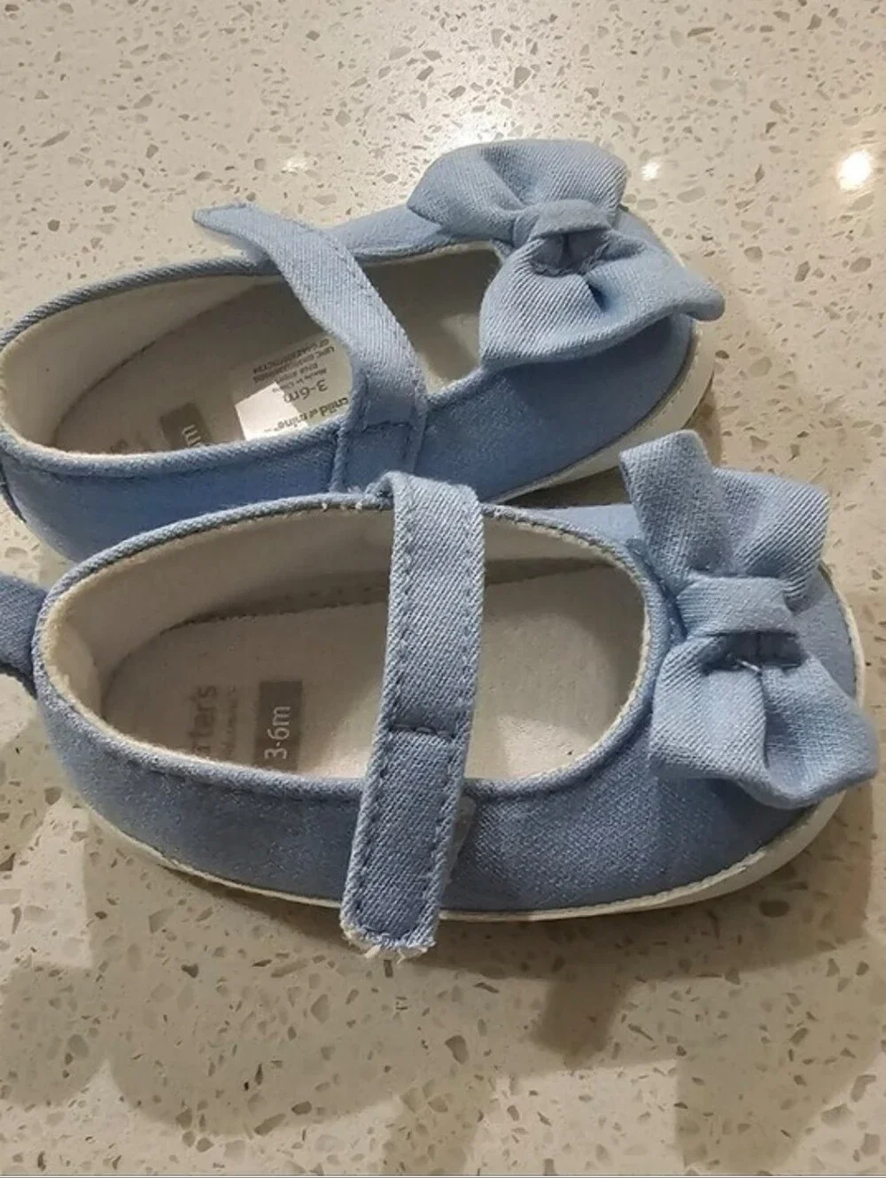 Baby Mary Jane Bow Shoes in Light Blue